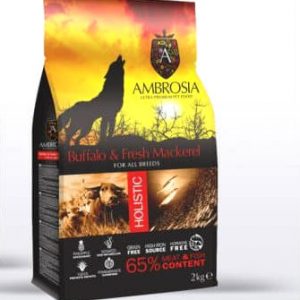 AMBROSIA GRAIN FREE BUFFALO & MACKELER 2KG